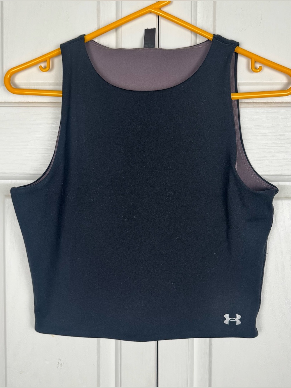 Under Armour Black Crop Tank with Gray Inner Lining